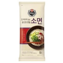 CJ 백설 소면 멸치 잔치 비빔 열무 국수 골뱅이무침 오징어볶음 가족 식사 홈파티 음식 900g, 4개