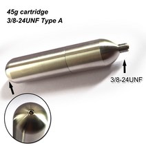 OBKEY 리필가능 45g CO2 카트리지 나사산 3/8-24UNF 1/2-20 UNF 실린더 46g 전구 오토바이 안전수영 트레이너 자켓 구명조끼, 3 8 유형