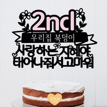 츄토퍼 분홍포인트 첫돌 백일 상차림 등 아기기념일 케이크토퍼 생일축하, 1개, 2nd