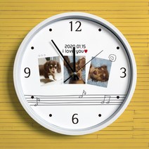 주문제작 굿즈 유치원 졸업선물 사진3장 포토 이니셜 30CM 아크릴 저소음벽시계, 아크릴(추천), 심플타입, C폰트