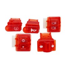 5pcs GY6 50cc 125cc 150cc 오토바이 스쿠터 턴 신호 헤드 라이트 혼 디머 스치 스타터 버튼 혼다 디오, 빨간