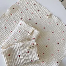 [H] 요루 키친크로스 3중거즈 면 행주 패브릭덮개, 복숭아주황, 1개