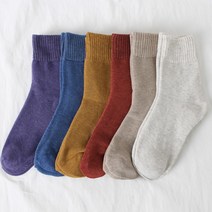 이너피아 파스텔 도톰 여성 기모 양말 따뜻한 여자 니트 양말
