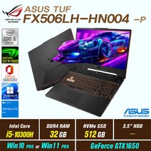 ASUS TUF FX506LH-HN004 + Win10 Pro Win11 Pro 포함 / 신모델 ASUS TUF F15 FX506HF-HN001 교체 발송, 32GB, 512GB, 인텔 코어 i5 10300H, 본파이어 블랙