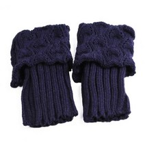 겨울 발목 모피 레그워머 토시 다리 발 패션 따뜻한 니트 아크릴 레그 워머 1 쌍 야외용, 네이비 블루