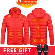 오토바이 바이크 바람막이 자켓 새 남성 11 난방 겨울 자 켓 여성 따뜻한 USB 스마트 서 모스 탯 후드 의류 방수, L