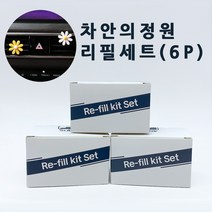 차안의정원 리필킷세트 꽃 차량용 방향제 차방향제 소비르, (정원)화이트코튼(6개)