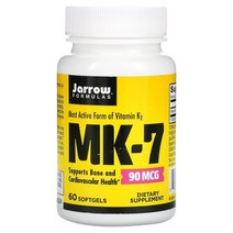 Jarrow Formulas MK 7 비타민 K2 90mcg 60소프트젤, 60개입, 1개, 60정