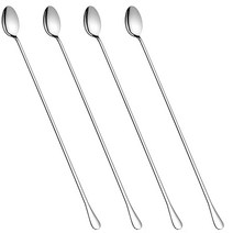 긴 손잡이 스푼 4개 ARCHIKING 30.5cm(12인치) 아이스 티 스푼 아이스크림 스푼 스테인리스 스틸 아이스 티스푼 어머니용 우유 차 믹싱 칵테일 젓는 밀크쉐이크 콜