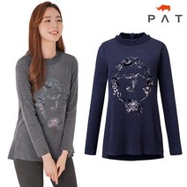 PAT 앞판자수 반목 티셔츠