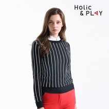 홀릭앤플레이 여성 세로라인 니트 스웨터 HA3WSW002BK