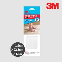 3M 미끄럼방지테이프 220 실내 논슬립 투명 1.9cm x 22cm 12장 팩, 투명(욕실용), 12개