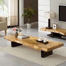 [마루엔개비]순 통원목 좌식테이블 좌탁, 200 사이즈