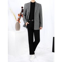 산토그리얼 남자 하운드 투스 체크 울 자켓 오버핏 블레이져