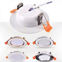 LED 통 220V 스팟 3 색 조광 5W 7W 9W 12W 15W 매립형 LED 천장 통 조명 차가운 따뜻한 백색 램프, 웜 화이트, White gold 7W, CHINA