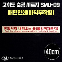 고휘도 축광시트지 배면인쇄(바닥부착형) 40cm 방화셔터 내려오는 곳 피난유도선 무광시트지, SMU-10(무광)