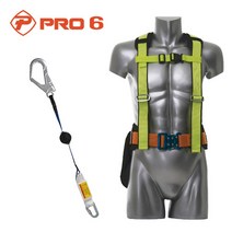 PRO6 상체식벨트 TA-16 (16호 릴자동 적훅)형광(기본) 프로식스 안전벨트 안전그네, 1