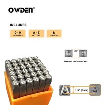 금 금속 공예 세공 보석 OWDEN 3mm 강철 스탬프 세트 숫자 및 문자 펀치 도구 핸드 쥬얼리 스탬핑 펀처 36 개