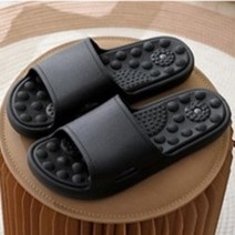 루나글램 지압 거실 실내 사무실 슬리퍼, 블랙