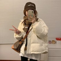 귀여운 여성 데일리 미니멀 휘뚜루마뚜루 심플시보리 다운 푸퍼 숏패딩