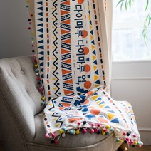 보헤미안 인디언패턴 컬러 무늬커튼 침실 거실인테리어 커튼