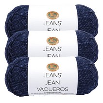 3팩 Lion Brand Yarn 청바지 실 탑 스티치 USA 미국, 3 Pack, B New