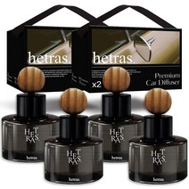 헤트라스 차량용 디퓨저 방향제 60ml + 리본끈선물세트, 4개입, 허그솝향