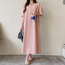 옷자락 [옷자락] 여자 봄여름 임부복 반팔 롱원피스