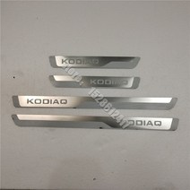 크롬 몰딩 skoda kodiaq 2018-2021 자동차 스타일링 스테인레스 스틸 스커프 플레이트도어 실 도어 실 스커프 플레이트 환영 페달, 없음