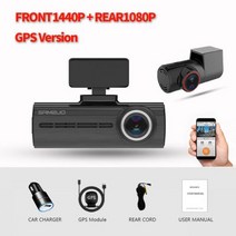 Sameuo-U750 대시캠 자동차 Dvr 4K 후면보기 GPS 와이파이 앱 비디오 레코더 24 시간 주차 모니터 대시캠 오토 카 카메라 Dvr, 1440P 1080P GPS_64GB