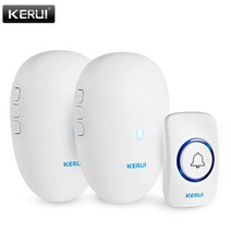 KERUI 무선 초인종 도어벨 현관벨 57가지 벨소리 4단계 볼륨조절, 1set