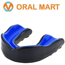 Oral Mart Black/Blue Adult Mouth Guard - Adult Sports Mouth Guard for Karate Boxing Sparring MMA, Adult (Age 11 & Up), Royal Blue