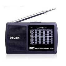 휴대용 라디오 효도 Degen-DE321 FM 스테레오 MW SW 라디오 DSP 월드 밴드 수신기 풀, black