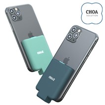 MP282SE OISLE 오이슬 아이폰 안드로이드 무선 부착형 보조배터리 4225mAh, 아이폰(라이트닝), 그린