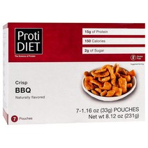 ProtiDiet BBQ Protein Crisps １5g Protein Low Calorie Low Fat Aspartame Sucralose Free No Glute, 1, 15g