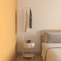 원룸 행거 호텔 안방 침실 옷걸이 랙 사이드 선반, 블랙