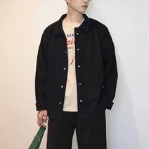 남성 캐주얼 청소년 자켓 검정 아웃터 코디 패션룩 청소년 공항패션 마이 새학기패션 하프 오버핏싱글