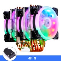 블루투스 이어폰 IWONGOU-인텔 Lga1700 AMD 허리케인 4 핀 PWM 에어 쿨러 Cpu 냉각 팬 6 히트 파이프 프로세서 x99 2011, [01] 고정 컬러, [04] LGA 1700, [08] 3 FAN 4PIN WITH LAMP