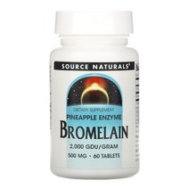 브로멜린 Bromelain 2000 GDUg 500mg 60 타블렛, 60 Count