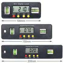 전자수평계 디지털 스피릿 레벨 360 도 각도 경사계 전자 각도기 수평계 눈금자 측정 도구 100mm 200mm, 02 150 mm Level