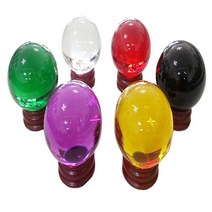 풍수백화점 유리구슬 수정구슬 명상 집중령 향상 촬영 소품, 8cm 황색