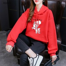 가을 상 캐릭터 상 후드 여 얇은 여상의 패션 코트 여