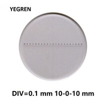 DIV 0.1mm 접안 렌즈 마이크로 미터 스테레오 현미경 레티클 수직 라인 수평 눈금자 10-0-10 직경 24 mm 26, 직경 26mm