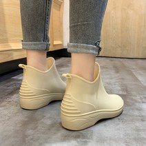 살림나무 여성 미끄럼방지 키높이 방수 숏 장화