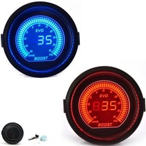 유면계 유량계 52mm EVO 오일 온도 볼트 진공 오일 온도 배기 가스 온도 부스트 터보 게이지 빨간색 및 파, 06 Boost Turbo Gauge