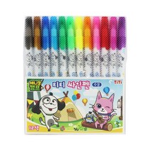 [문구조아] 티티 수성 싸인펜 12색 애니멀캠프, 3개