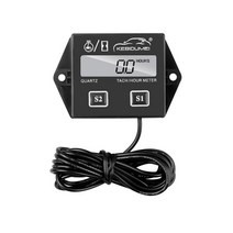타코메타 rpm측정기 방수 디지털 엔진 tach hour meter tachometer, 검은색