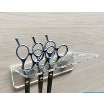 미용실 가위 꽂이 구멍 선반 걸이 롤빗 도구 수납 헤어 바버 샵 이발소 벽 아크릴 선반, F.6홀가위투명