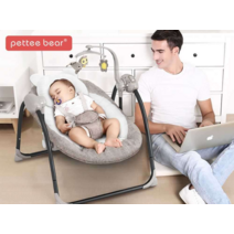 자동스윙 흔들침대 블루투스 신생아바운서 아기바운서, 핑크
