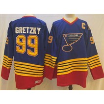 아이스하키장비 웨인 Gretzky 저지 세인트 루이스 하키 16 브렛 선체 클래식 스웨터 문자 번호 레트로 블루, 01 99 Gretzky_06 XXXL